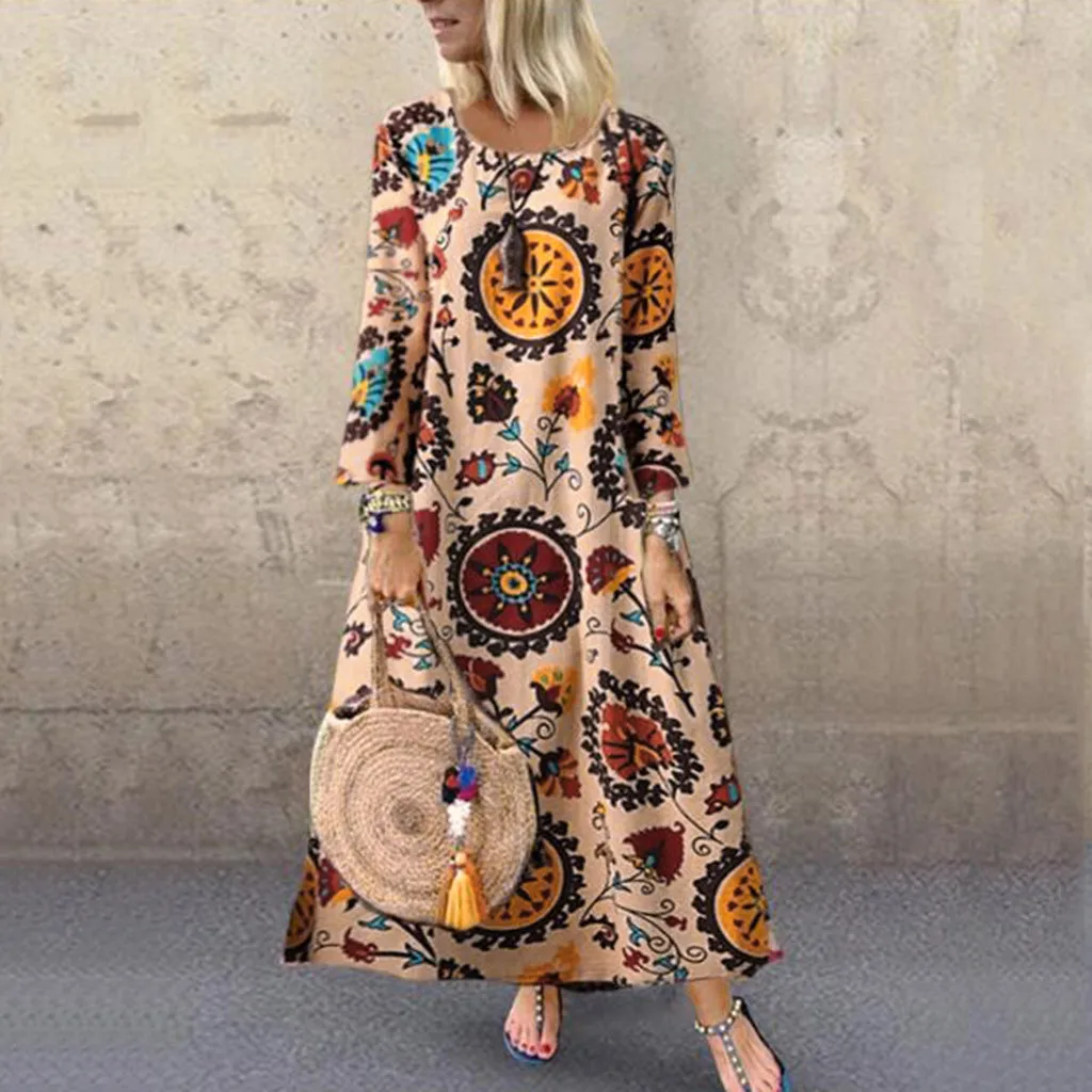 Plus Size 5xl Summer Party Dress 2019 Casual Print Maxi Dress Women Vintage Dresses Woman Party Night Elegant Long Sleeve Dress Plus Size 5xl Summer Party Dress 2019 Casual Print Maxi Dress Women Vintage Dresses Woman Party Night Elegant Long Sleeve Dress