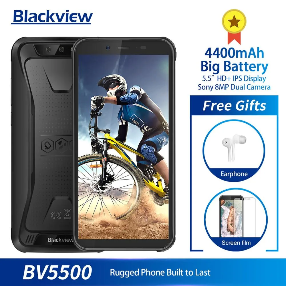 Смартфон Blackview BV5500 2+16 Гб экран 5.5&quot водонепроницаемый Android 8.1 две SIM карты
