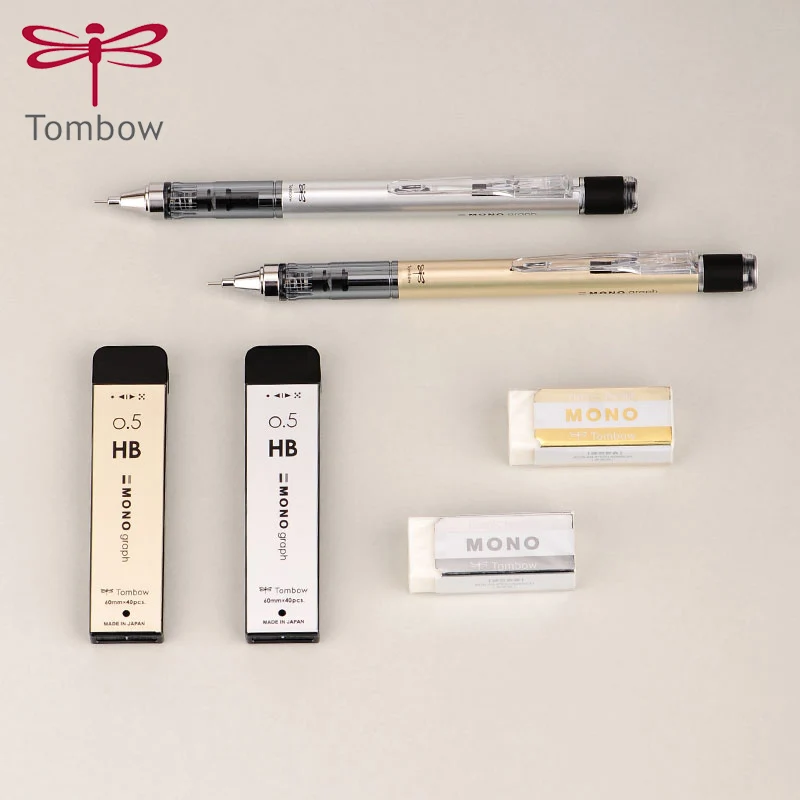 

Tombow Limited Mechanical Pencil Single Low Center of Gravity Shaking Mechanical Pencil Gold Silver Lead Eraser Combination