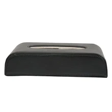 Держатель для бумажных салфеток из искусственной кожи в машину, чехол для бумажных салфеток для дома, офиса, черного цвета