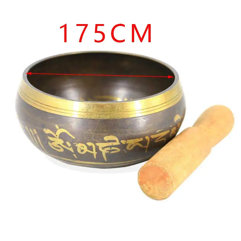 Craft Buddha Bowl Earthenware Basin Tibetan Manual Tapping Metal Bowl Nepal Singing Bowl Religious Meditation Singing Bowl - Цвет: about 175mm
