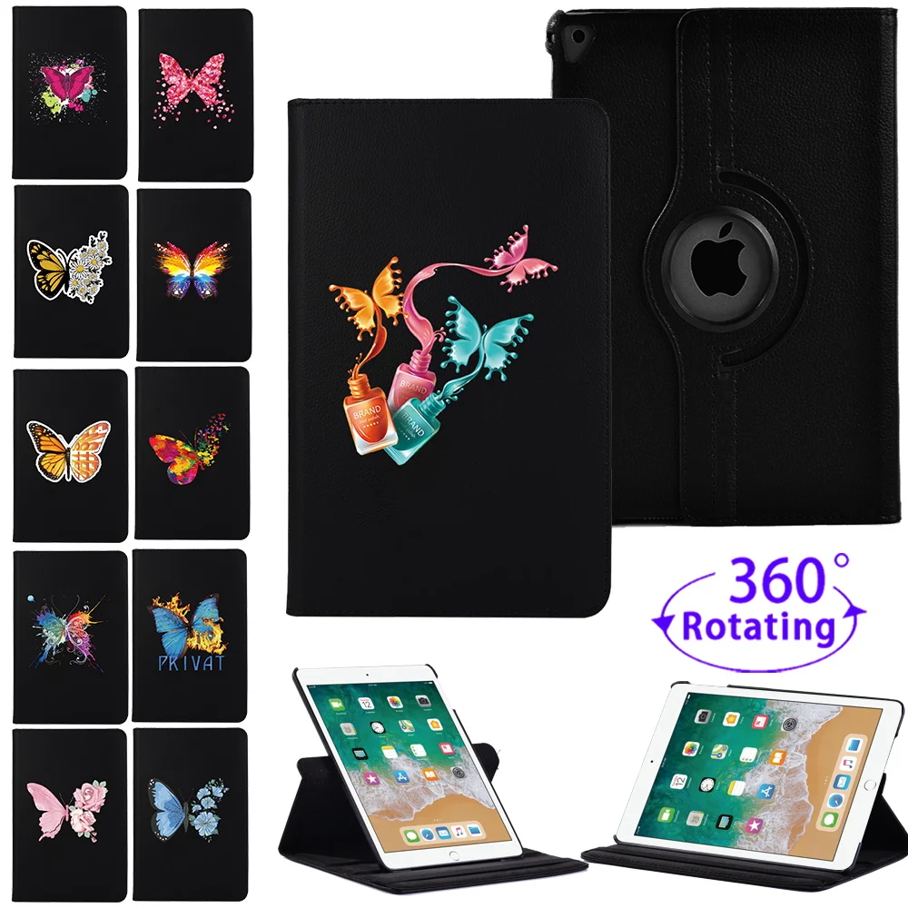 For Apple iPad Air 1 2 9.7 inch 360 Rotating PU Leather Smart Cover IPad 5 6 case 5th 6th Generation Tablet Case | Компьютеры и офис
