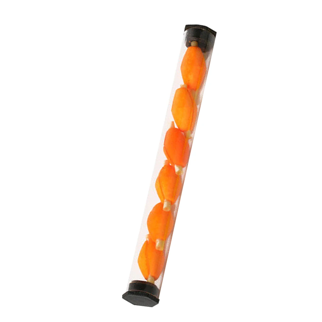 6Pcs Per Tube Float Foam Strike Indicators 20 x 10mm For Fly Fishing Plastic Tube Yellow / Orange