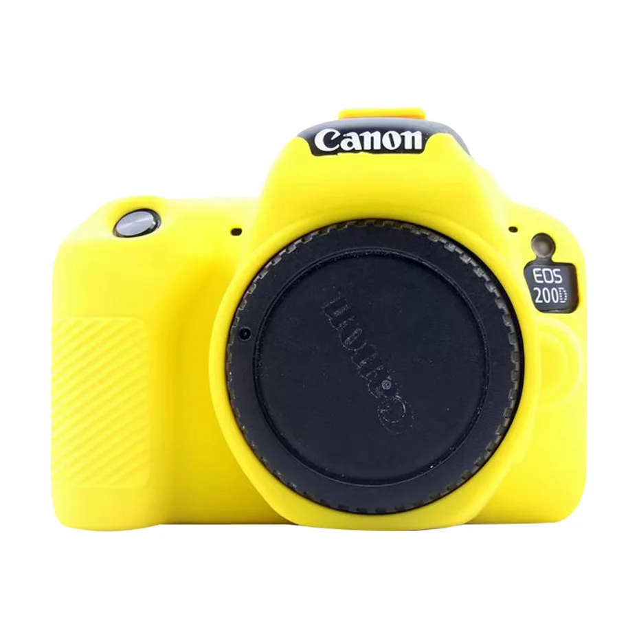 Yellow FOTOFLY сумки для камеры Canon EOS 200Dii Мягкий силиконовый чехол цвет резиновый чехол сумка для Canon EOS 200D II 2 защитные аксессуары - Цвет: Yellow