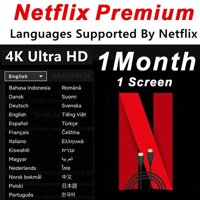 Netflix 4k entrega instantânea 1-5 tela tv caixa de vara youtube spotify global disponível 100% portátil estável espanha italia 4k netflix