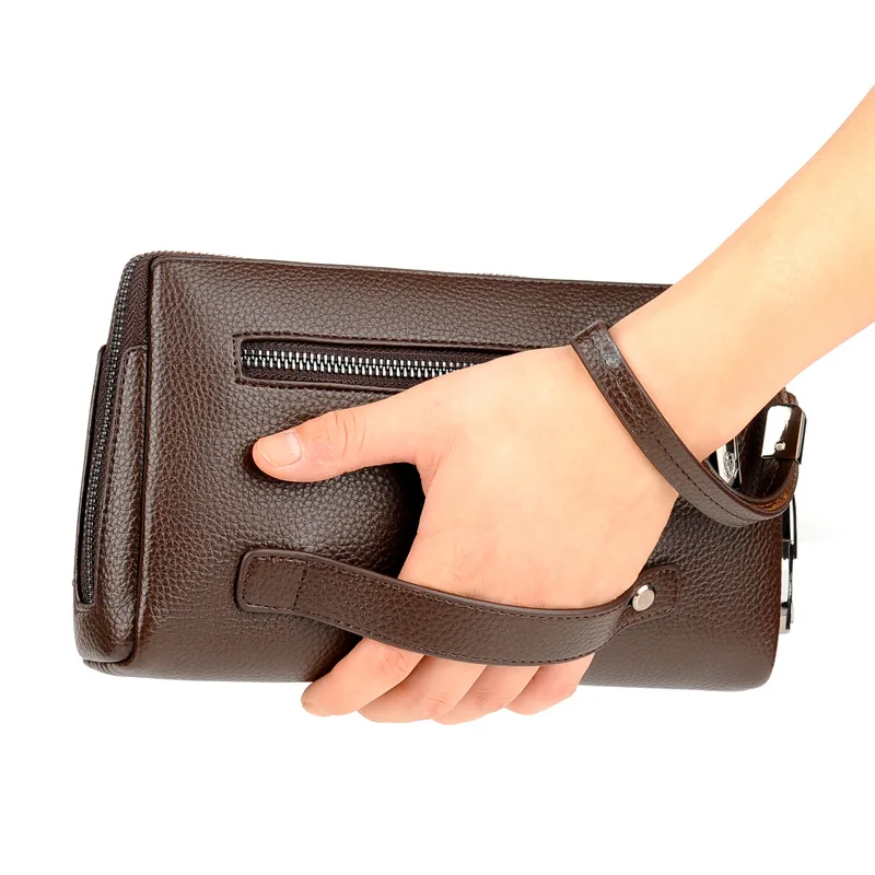 Men's Coded Lock Day ClutchAnti-theft Business Handbag Male Big Capacity Long Wallet Phone Case Cards Holder