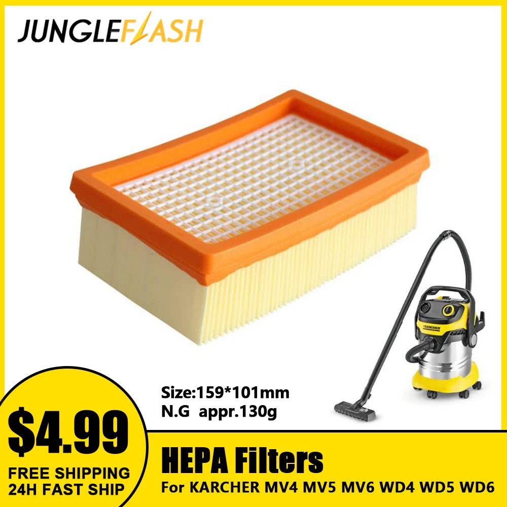 HEPA фильтры JUNGLEFLASH для пылесоса KARCHER MV4 MV5 MV6 WD4 WD5 WD6 сменные детали мойки моек и