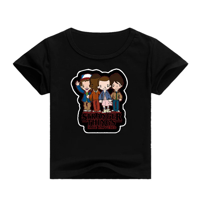 Футболка «странные вещи» Детская футболка футболки с рисунком для маленьких мальчиков и девочек летние светящиеся футболки с коротким рукавом Детские футболки