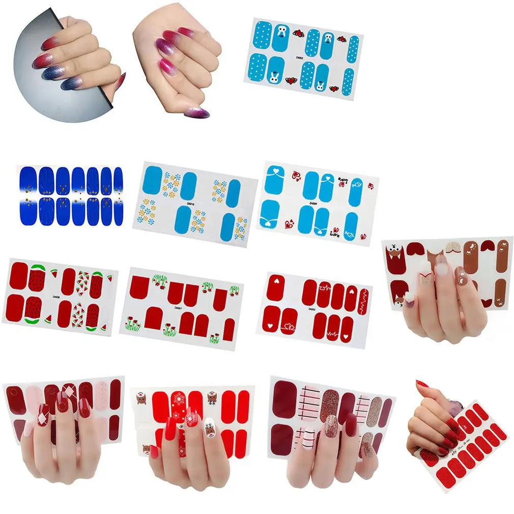 

Nail Stickers 14 Stickers Set 3D Hot Stamping Nail Stickers Full Stickers Waterproof Nail Stickers Fashion Exquisite