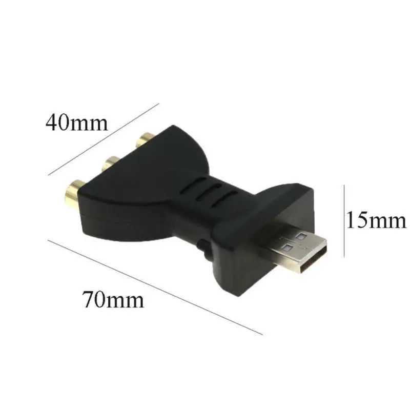 USB мужчина к 3 RCA Женский Разъем Портативный аудио адаптер позолоченный телевидения компьютерный провод кабель Разъем