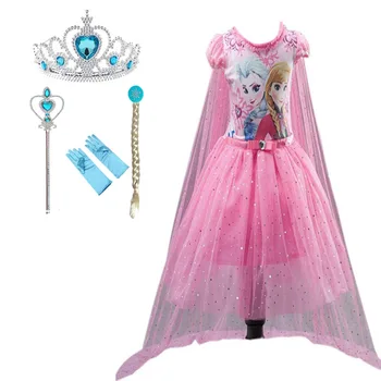

2020 New Elsa Dress For Girls Birthday Party Dress Up Princess Dress Anna Dress Elsa Girls Dress Children Cosplay Elza Vestidos