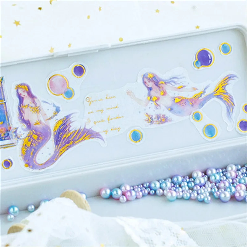 1Set Cartoon Beautiful Mermaid Sticker Children Toys Anime For DIY On Book Laptop Mobile Phone Skateboard Kids Stickers Pack