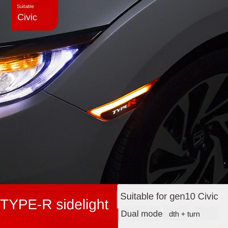 

Applicable to Civic 10 Generation Modified Typer Fender Lights Streamer Turn Light Assembly Always Bright Width Light Decorative