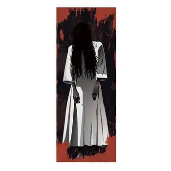

2pcs Halloween 3D Ghost Horror Scene Layout Door Paste Decal Door Sticker for Party Home Bar