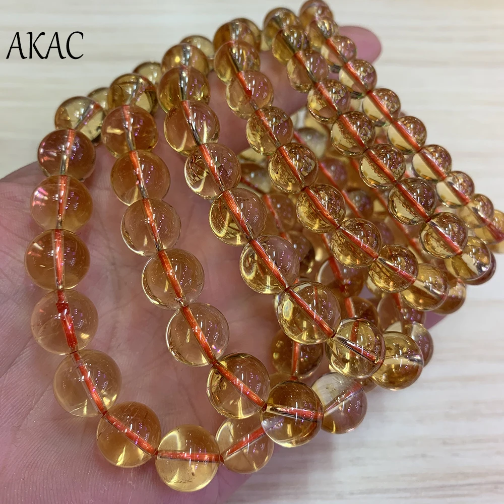 approx8mm AA натуральный цитрин кварц браслет бусы 1 браслет/комплект
