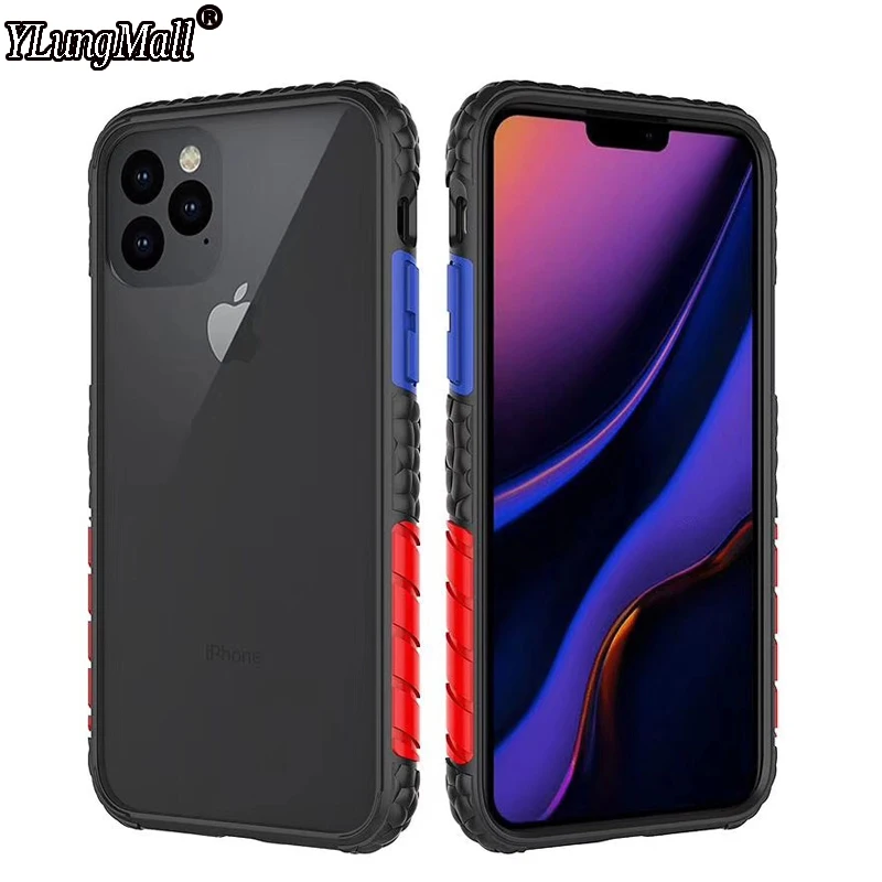 

Heavy Duty Protection Case For iPhone 11 2019 X XS Max Transparent Hard PC + Soft Silicone Cover For iPhone XS XR 7 8 Plus Case