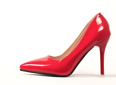 Женские туфли на высоком каблуке с закрытым носком, очень большие размеры 17-2 Туфли на широкой подошве туфли-лодочки в американском стиле Простые слипоны на Плоском Каблуке винного цвета - Цвет: red 10cm