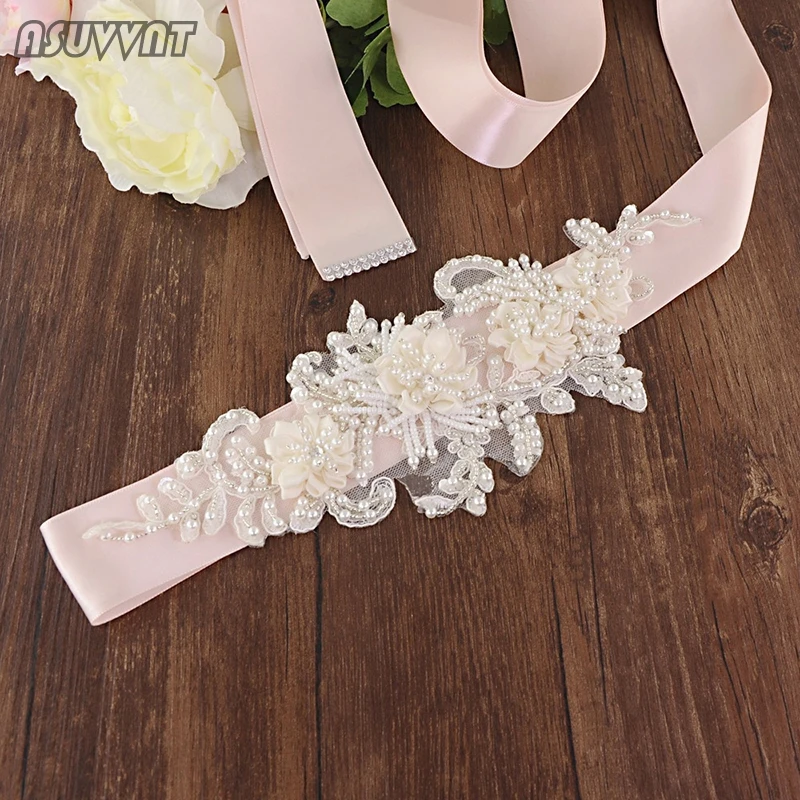 

Trendy Wedding Belts For Bride Wedding Dress Girdle Accessories Flowers Belt Rhinestone Pearl Women Belt For Party Dress