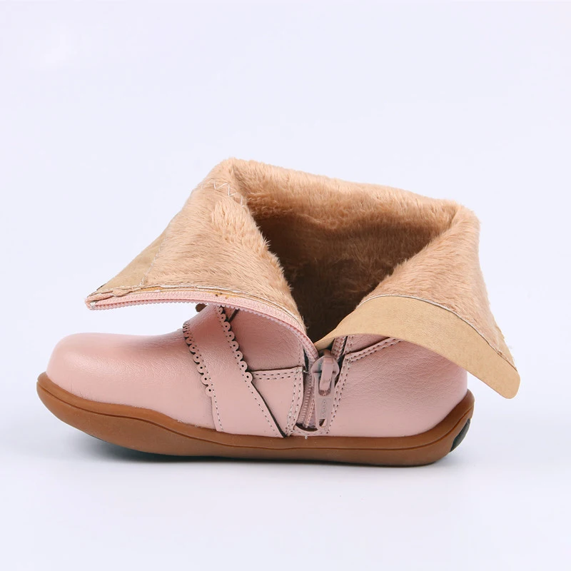 Pink Cotton Сапоги для маленьких девочек; зимняя детская обувь с 3D кроликом; мягкие зимние сапоги; Уличная обувь для маленьких девочек; сапоги до середины икры для рождественской вечеринки - Цвет: Pink Cotton