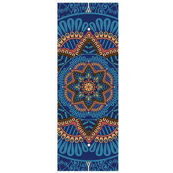 

5 Mm Lotus Pattern Suede Tpe Yoga Mat Pad Non-Slip Slimming Exercise Fitness Gymnastics Mat Body Building Esterilla Pilates, Blu