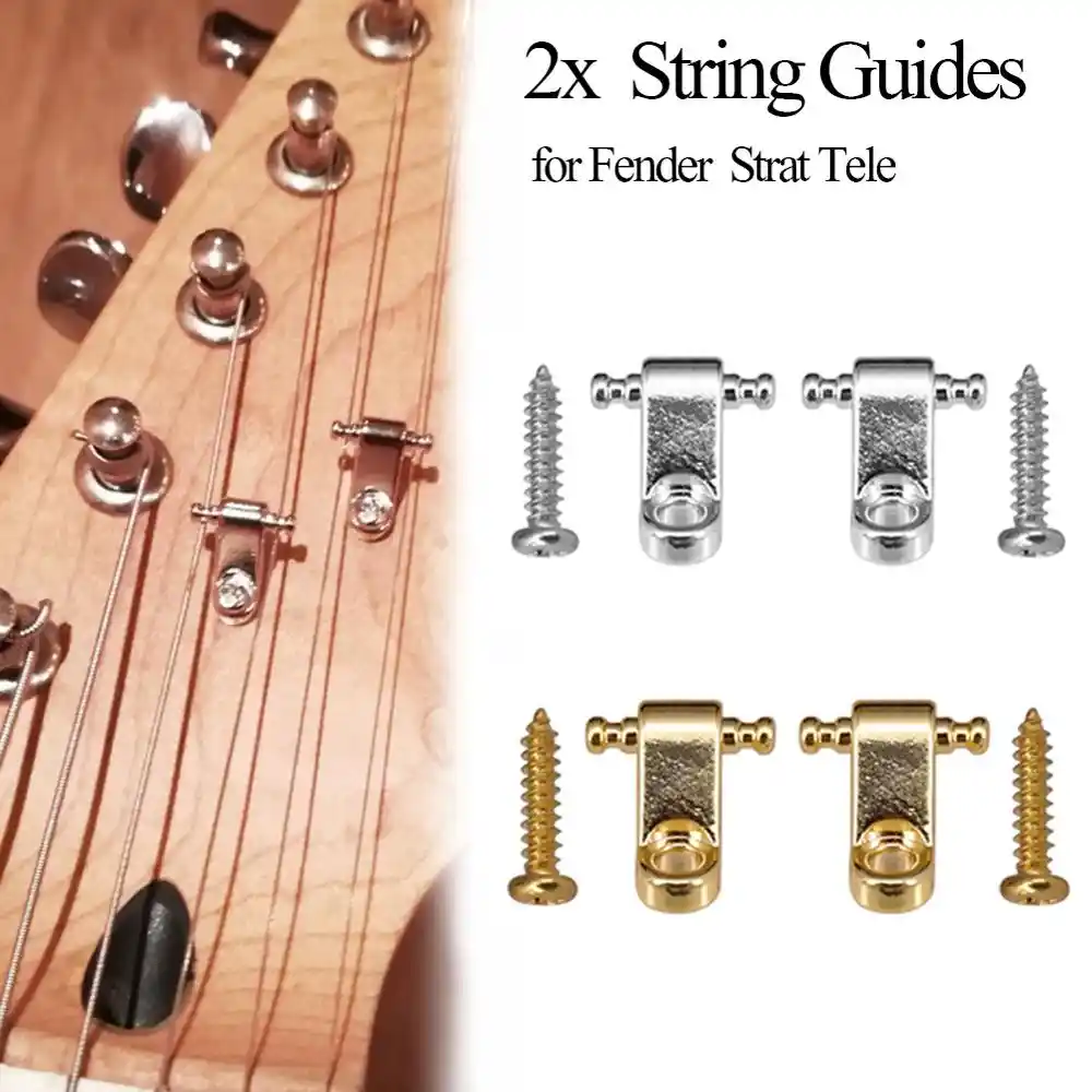 Gold Musiclily Vintage Roller Guitar String Trees Retainer Guides for Fender Strat Stratocaster Tele Telecaster Electric Guitar 4 Pieces