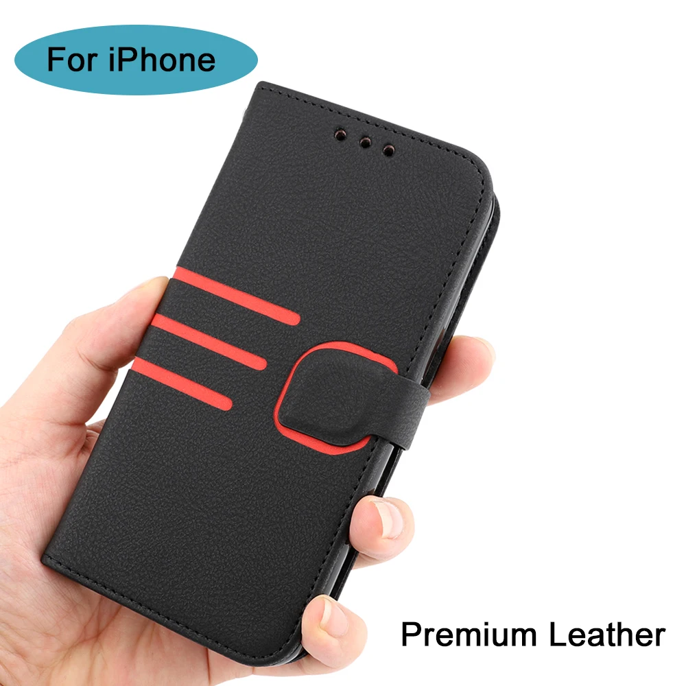 LAPOPNUT Wallet Case for Iphone 11 Pro Xs Max Xr X 7 8 Plus 6 6s 5 5s SE Slim Genuine Leather Flip Folio Cover Soft Card Holder