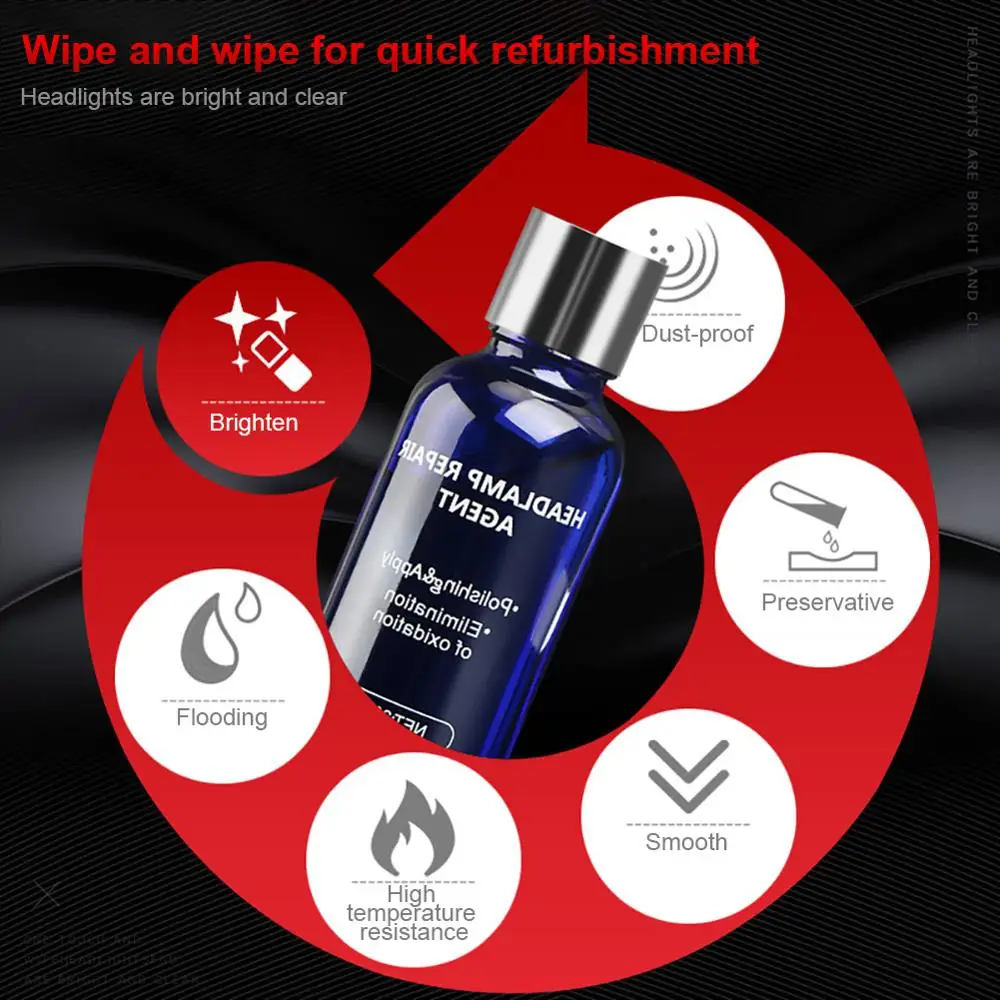 

30ml Auto Headlight Restoration Agent Car Headlight Renovation Agent Repair Kit Oxidation Coating Headlight Polishing Liquid