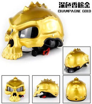 

Helmets Motorcycle Skull shape Helmet DOT Approved Breathable Half-face Kask Motor Soman CG489 free shipping