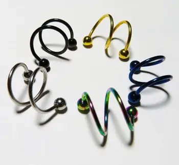 

100pcs/lot Stainless Steel Spiral Non-piercing Ear Clip Anti-anaphylaxis Ear Clip Earrings Cuff Wrap Fashion Jewelry