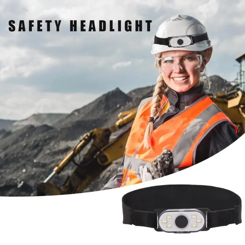 

LED Headlight 6 COB Micro-USB Rechargeable Headlamp Flashlight with Battery