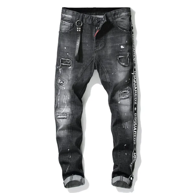 dsquared2 jeans black zipper