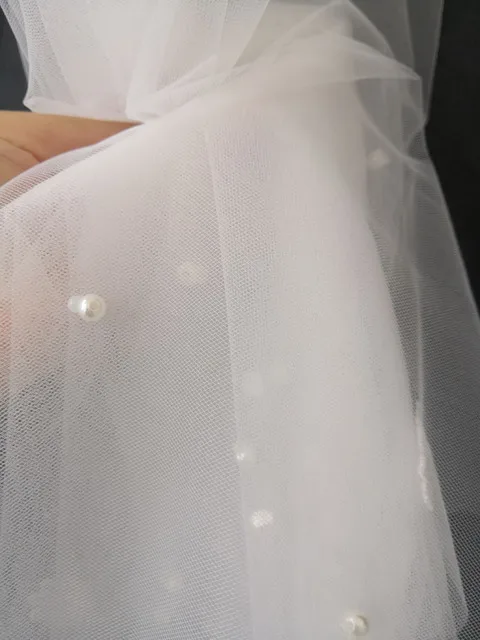 SERMENT Cathedral Wedding Veil One-Layer Blusher Veil Pearl Flower Single Layer Masked Veil 1.5 M Wedding Accessories SERMENT Cathedral Wedding Veil One-Layer Blusher Veil Pearl Flower Single Layer Masked Veil 1.5 M Wedding Accessories