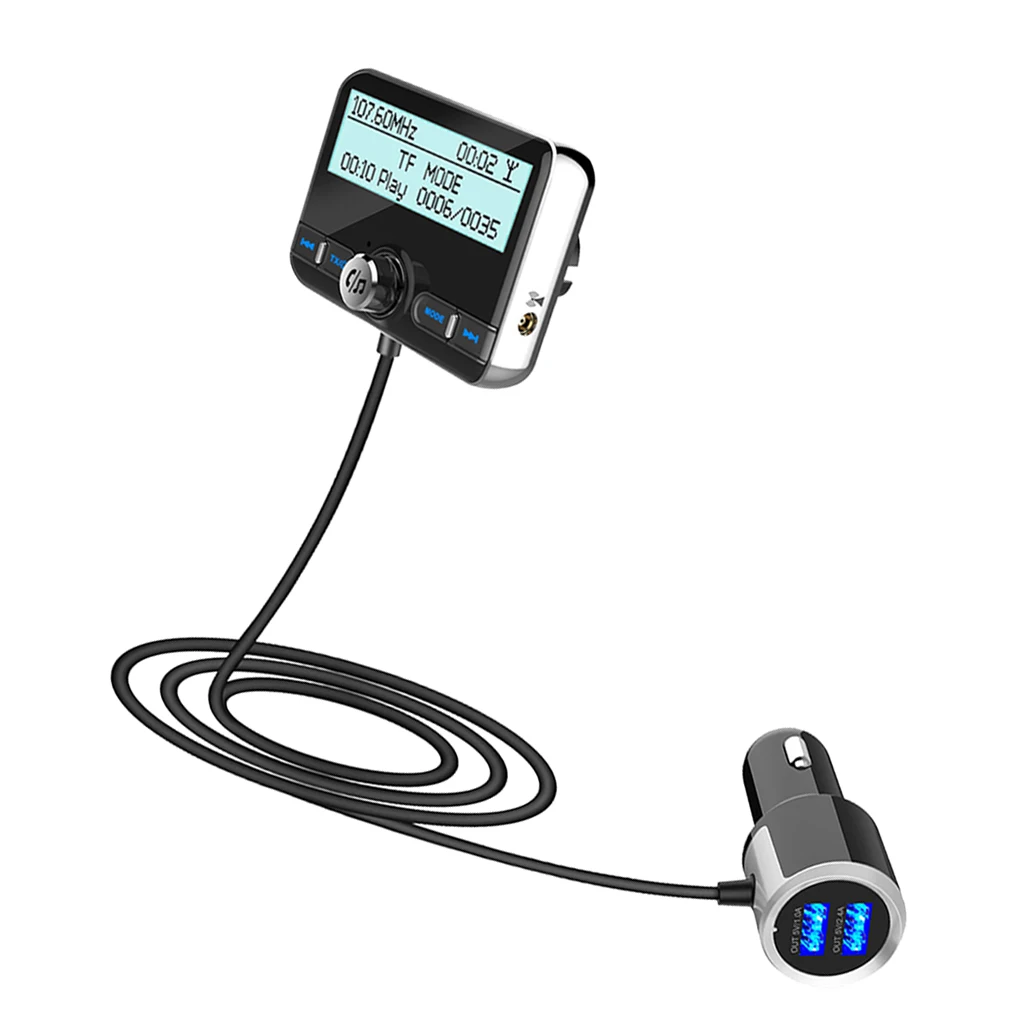 Автомобильный Bluetooth fm-передатчик, автомобильный радиопередатчик, адаптер, Handsfree с USB автомобильными зарядными устройствами, 3,5 мм AUX, для автомобильного MP3-плеера