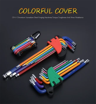 

9pcs Universal Hexagon Wrench Set Wrench Screwdriver Chrome Vanadium Steel Ball Head Box Star Wrench L-Type Hand Tool