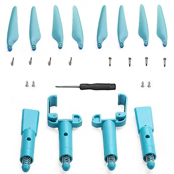 

Absorbing Heightened Landing Gear Skid Extension Support Kit Propeller Props Blade Set for Hubsan ZINO H117S,Blue