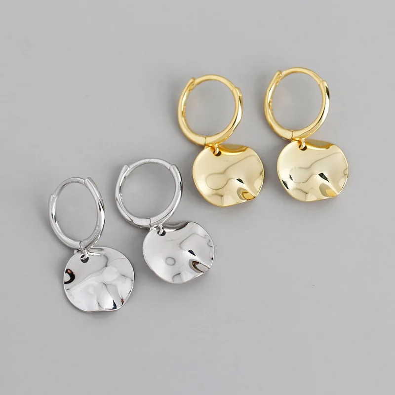 

2021 New Gold Silver Earrings Accessories Geometric Simple Round Irregular Face Ear Buckle Earrings Women's Party Accessories
