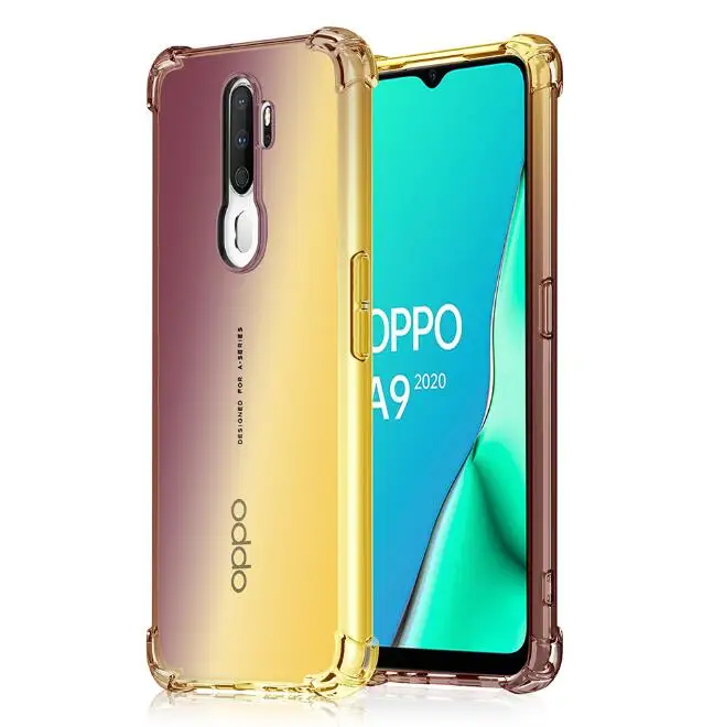 Для OPPO A9 чехол силиконовый ударопрочный защита, подушка безопасности цветной Мягкий силиконовый чехол для OPPO Realme 5 pro A5 A11X чехол - Цвет: black gold