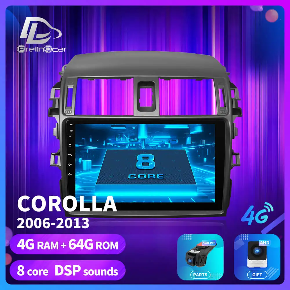 Prelingcar для Toyota Corolla 2008 2013 E150 140 android автомобильный gps радио мультимедиа no 2 din android видео плеер Navigatio