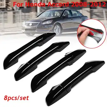 

8pcs Set for Accord 2008 2009 2010 2011 2012 ABS Gloss Black 4 Door Handle Cover Covers With Key Hole for Honda