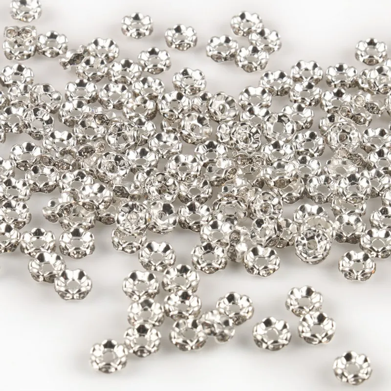50 teile/los 4 6 8 10mm Strass Rondelle Kristall Runde Lose Spacer Perlen für Schmuck Machen DIY Armband Halskette zubehör – Detail 37