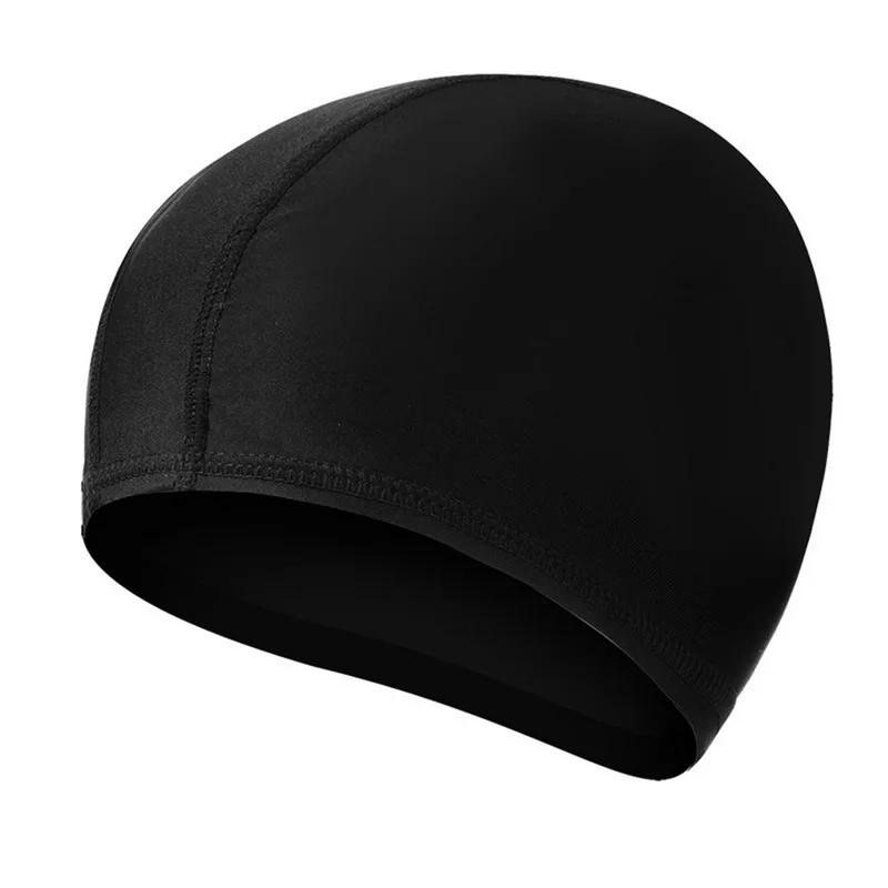 New 2020 Elastic Waterproof PU Fabric Protect Ears Long Hair Sports Swim Pool Hat Swimming Cap size for Men & Women Adults