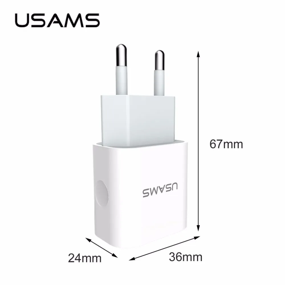 USAMS два usb порта 2.4A быстрое зарядное устройство ЕС-разъем, для поездок зарядное устройство универсальное для мобильного телефона планшета