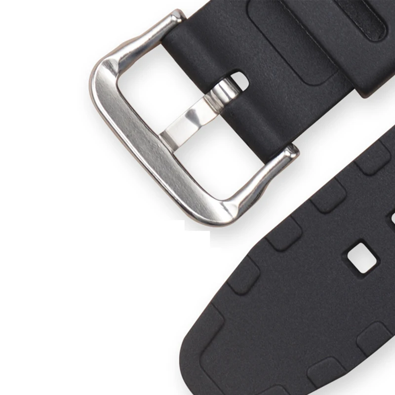 Durable Black Silicone Watchband with Pin Buckle