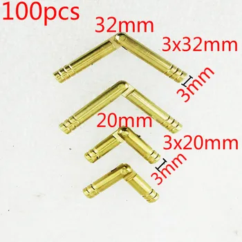 

100PCS Bulks Cylinder Door Brass Hinges Bolts Antique Vintage Style Chinese Style Hardware Accessories Wooden Hinges 3x20mm
