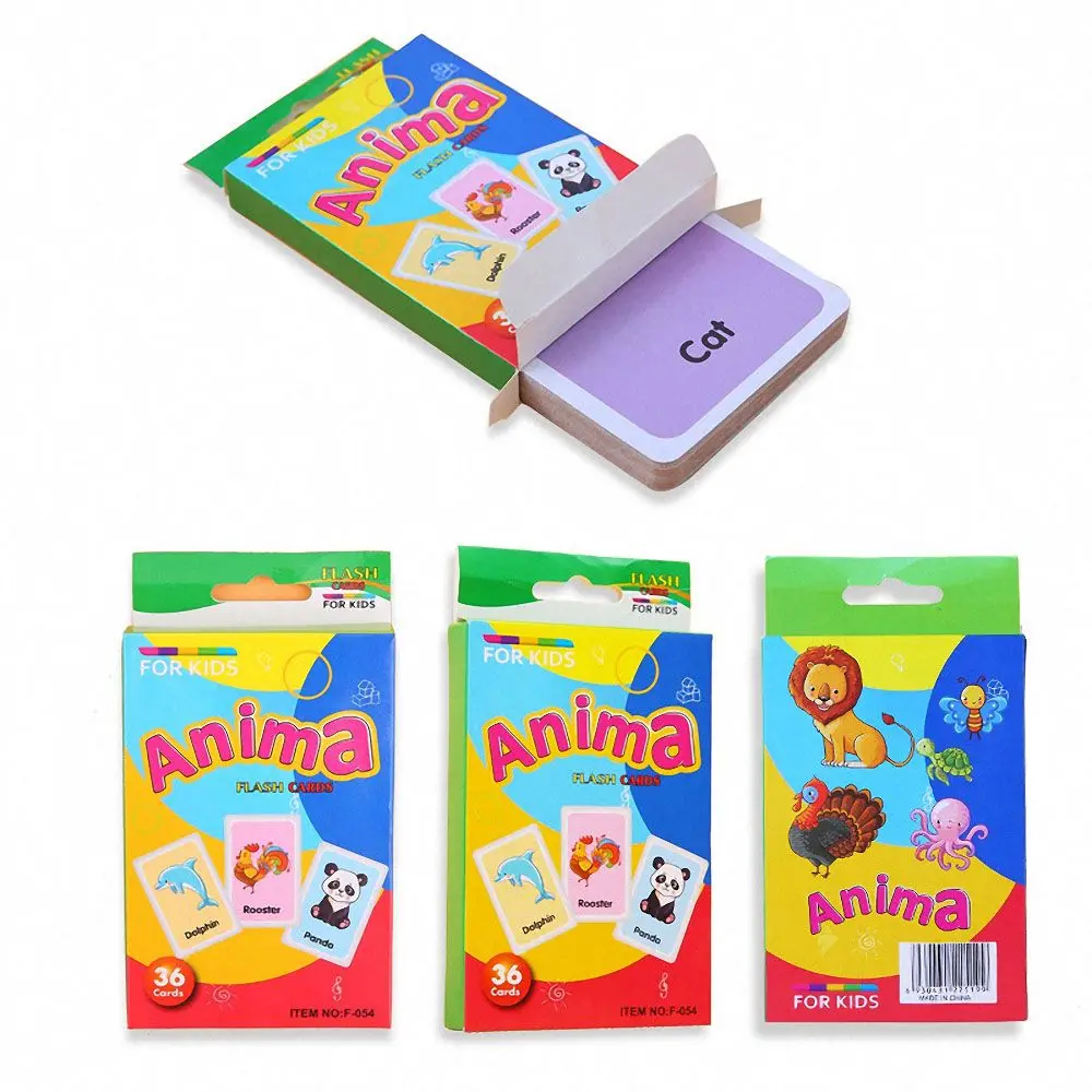 Mejores Ofertas Juguetes Educativos Montessori en inglés, formas de reconocimiento, tarjetas de aprendizaje de colores de animales para niños, juguetes de aprendizaje temprano, juego de juguetes para niños zWzKE6jANYz