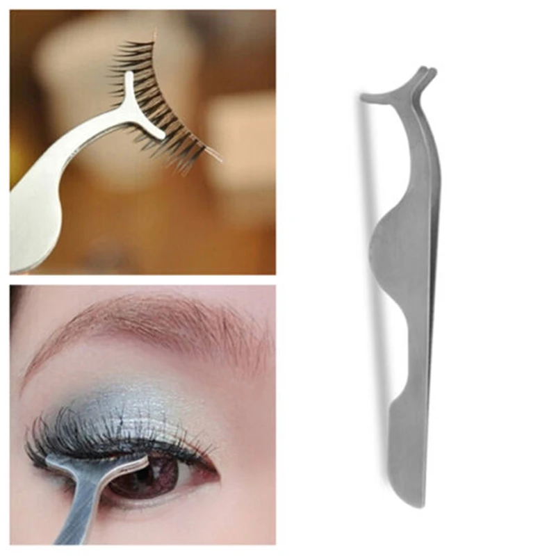 

1pc False Eyelashes Tweezers Fake Eye Lash Applicator Eyelash Extension Curler Nipper Auxiliary Clip Clamp Makeup Forceps Tools