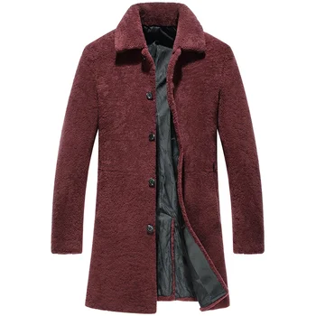 

Real Wool Fur Coat Men Autumn Winter Jacket Long Coat Sheep Shearling Jacket Men's Jackets Natural Fur Coats 2020 KJ1162