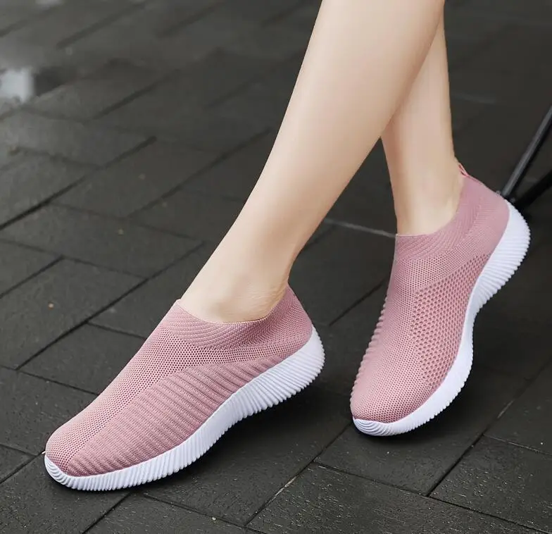 2019 женские кроссовки Вулканизированная обувь носки Летние слипоны на плоской