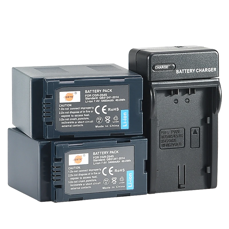 3 шт. 5400 мАч 7,4 V CGR-D54S CGR-D32O/D28S D54 DSTE Камера Батарея Зарядное устройство для цифрового фотоаппарата Panasonic MV200 DVX100 DV203 GS15 EX3 DS990 DS88K