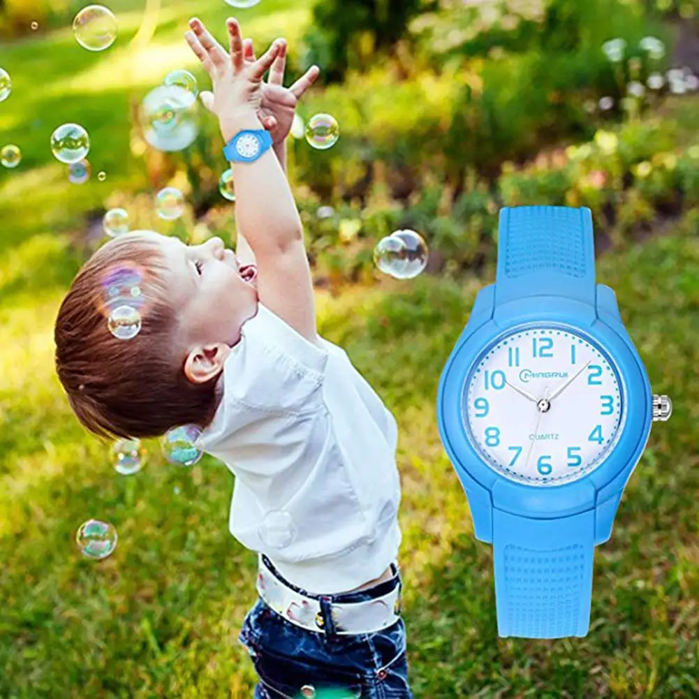 

Kids Cute Watches Waterproof Flowers Diamond Round Dial Soft Silicone Strap Quartz Watch Sport Bracelet For Kids Girls Watches